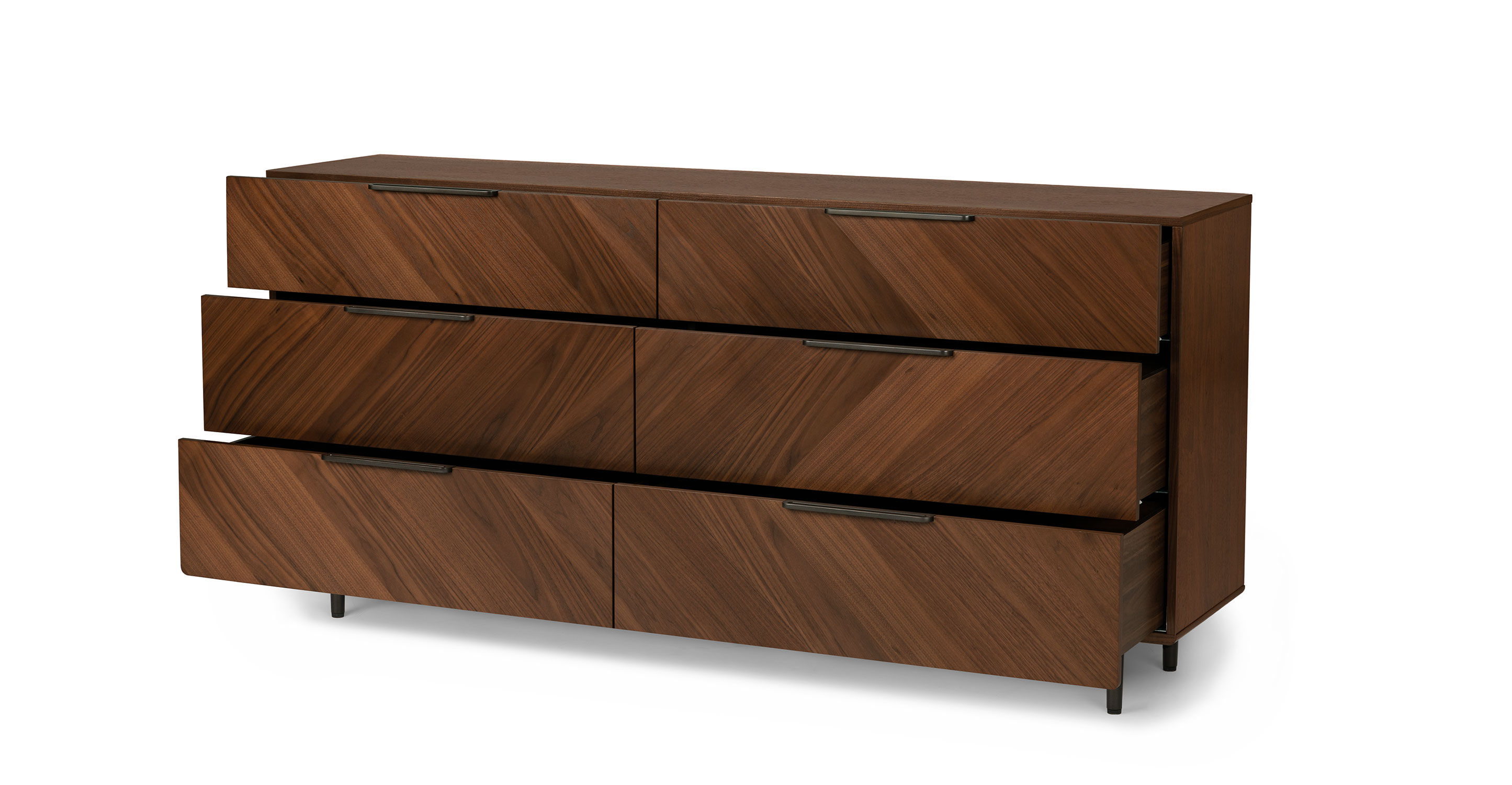 Nera Walnut 6 Drawer Double Dresser thumbnail 5