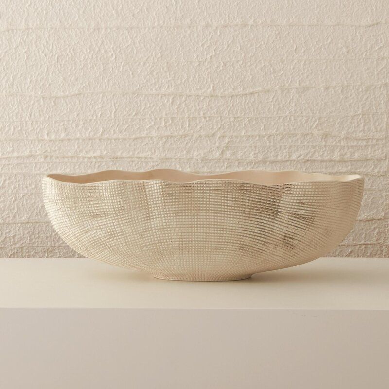 Global Views Ceramic Decorative Bowl in Beige thumbnail 3