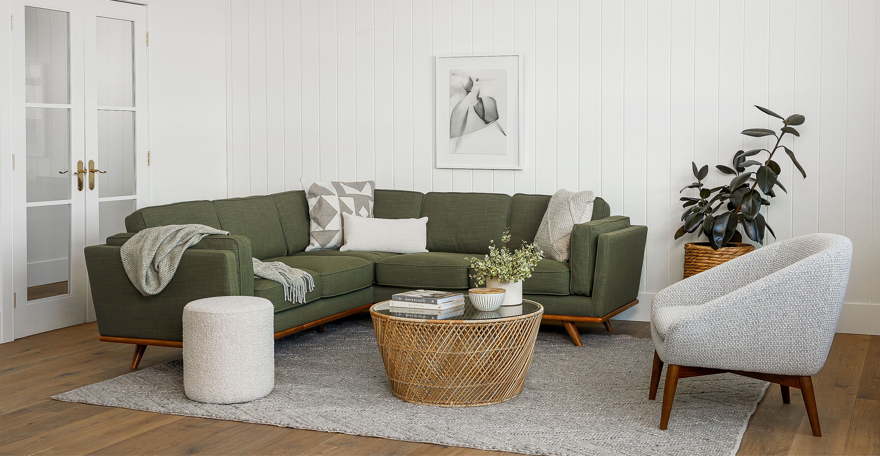 Timber Olio Green Corner Sectional thumbnail 2