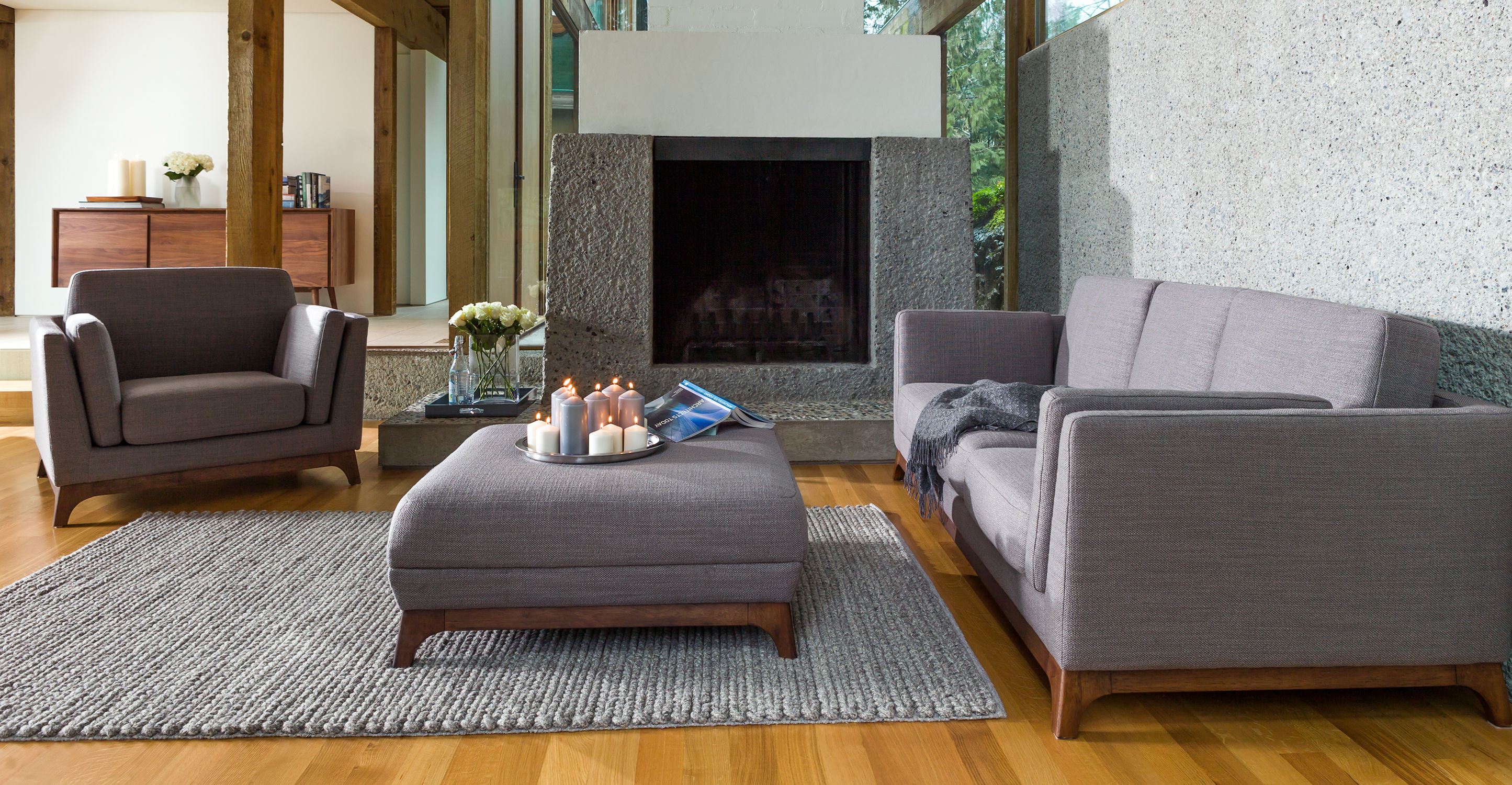 Ceni Pyrite Gray Ottoman thumbnail 2
