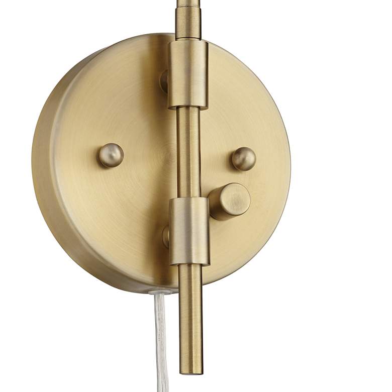 Marybel Antique Brass Downlight Plug-In Swing Arm Wall Lamp thumbnail 3