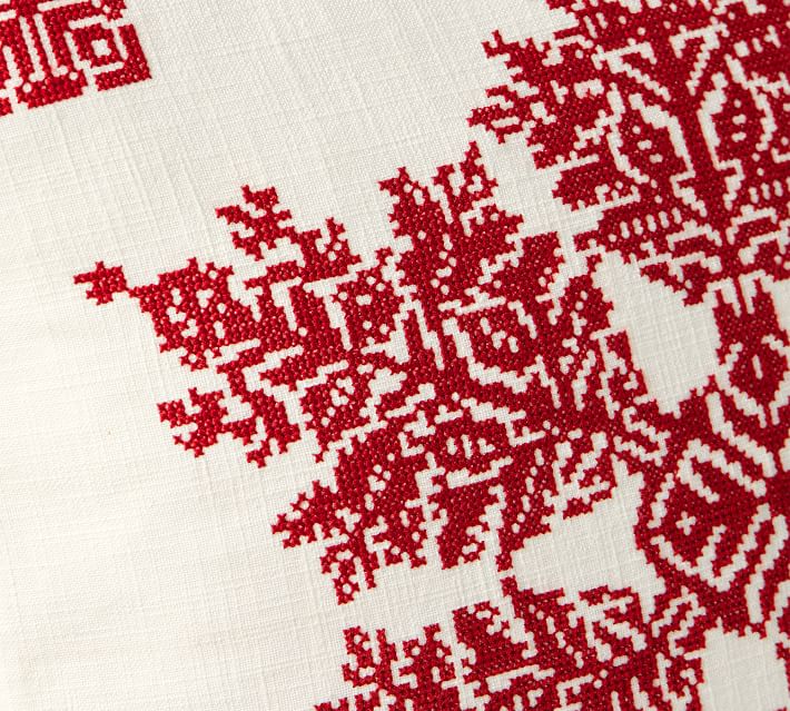 Snowflake Embroidered Pillow Cover with insert thumbnail 6