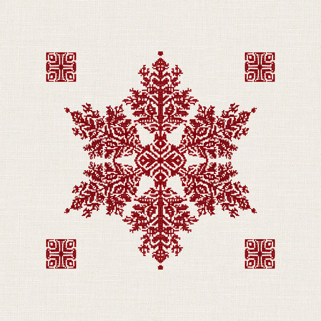 Snowflake Embroidered Pillow Cover with insert thumbnail 7