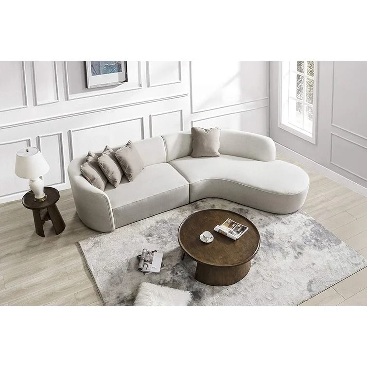 Luxury Contemporary Leathaire Arc Curved Sofa thumbnail 2
