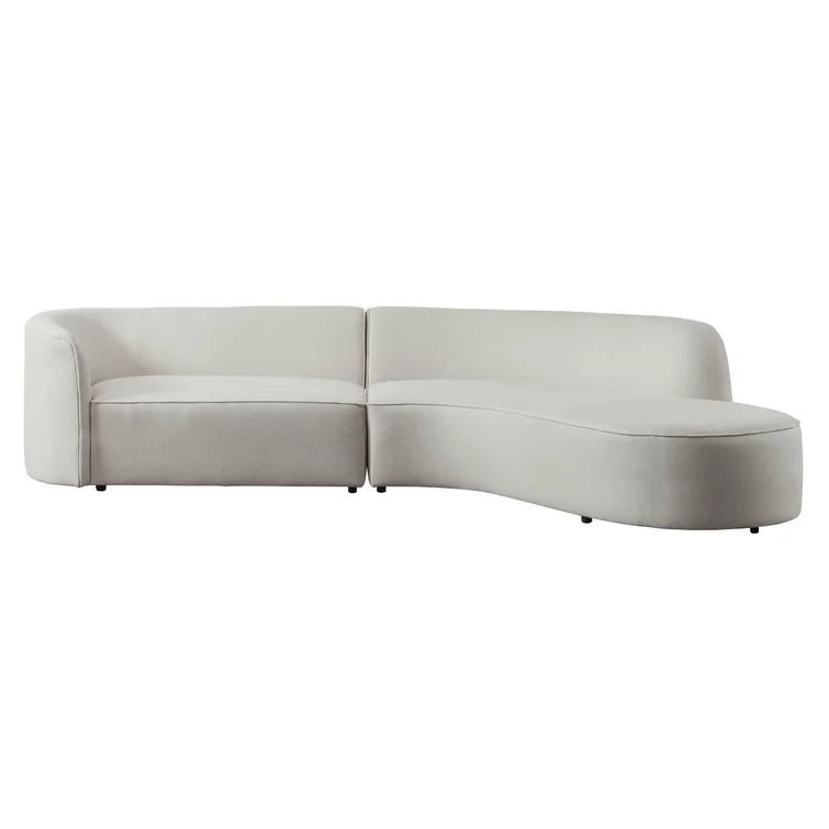 Luxury Contemporary Leathaire Arc Curved Sofa thumbnail 3