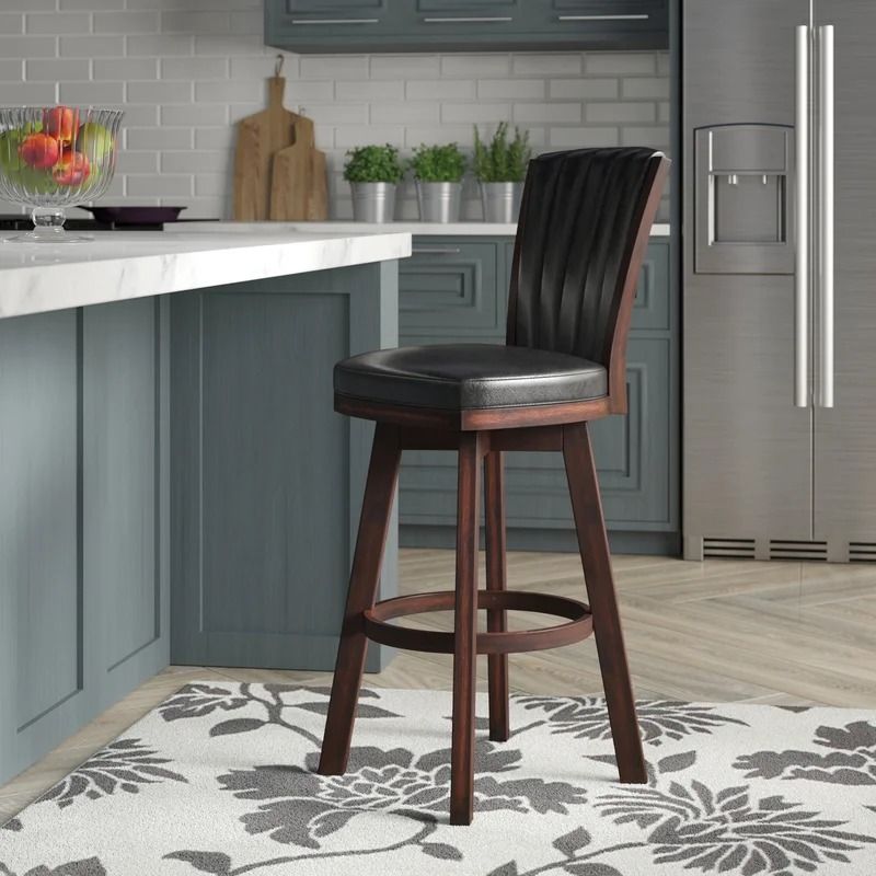 Horton Swivel Solid Wood Stool thumbnail 2