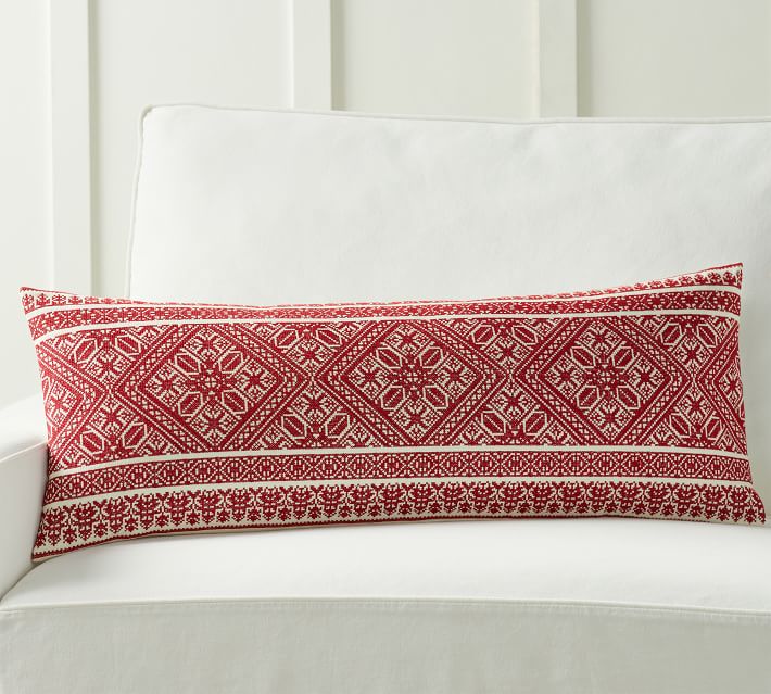 Callia Embroidered Lumbar Pillow Cover thumbnail 2
