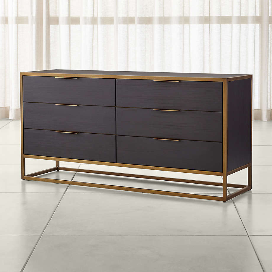 Oxford Black 6 Drawer Dresser thumbnail 4