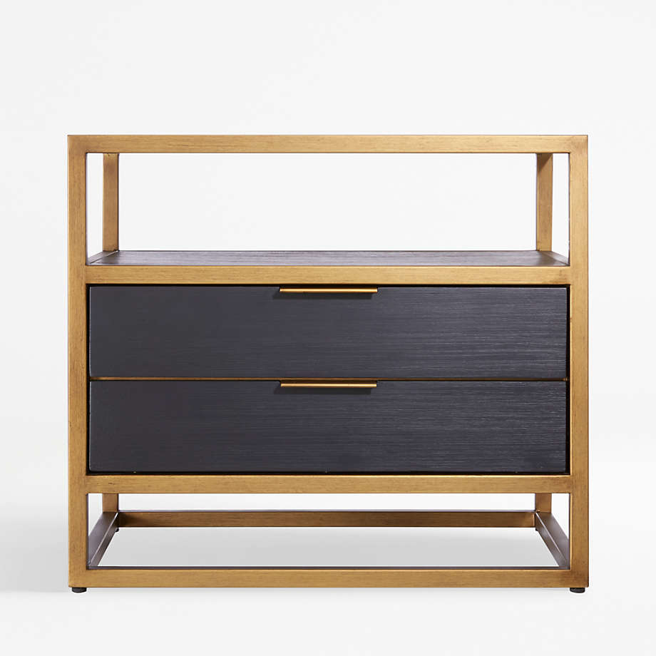 Oxford Black 2 Drawer Nightstand thumbnail 3
