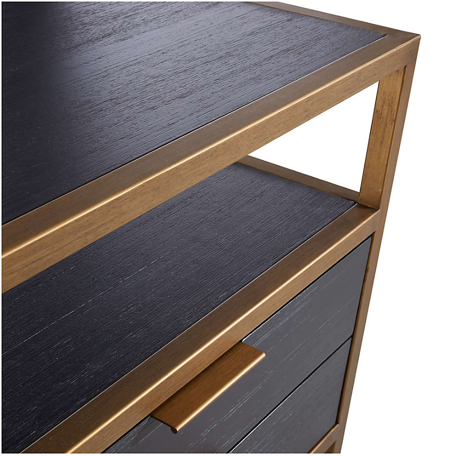 Oxford Black 2 Drawer Nightstand thumbnail 5
