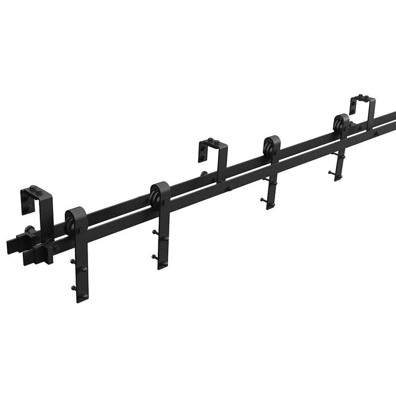 Sliding Double Bypass Double Door Barn Door Hardware Kit thumbnail 3