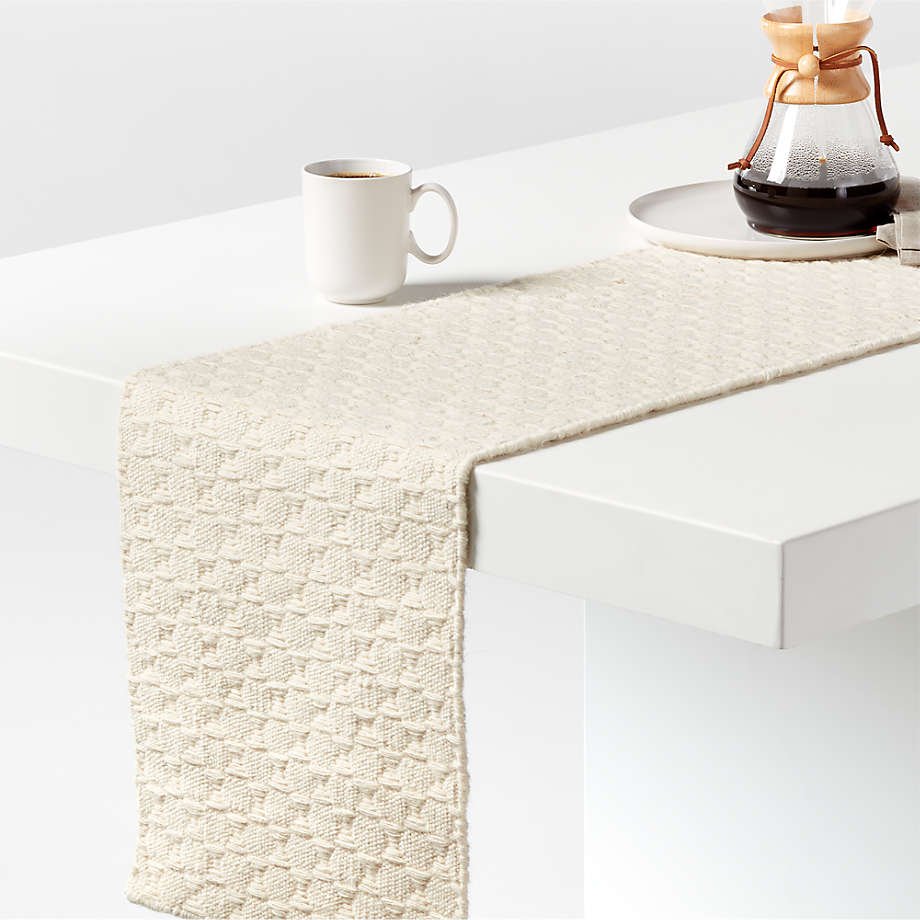 Oleander Neutral Woven Table Runner thumbnail 2