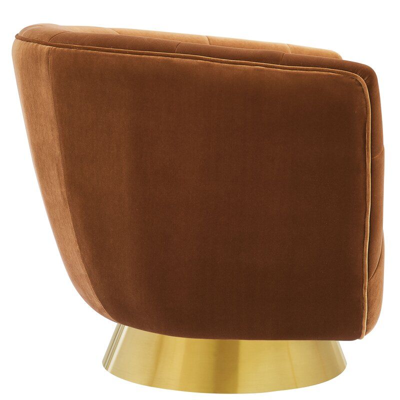 Colyer Tufted Velvet Swivel Barrel Chair thumbnail 3