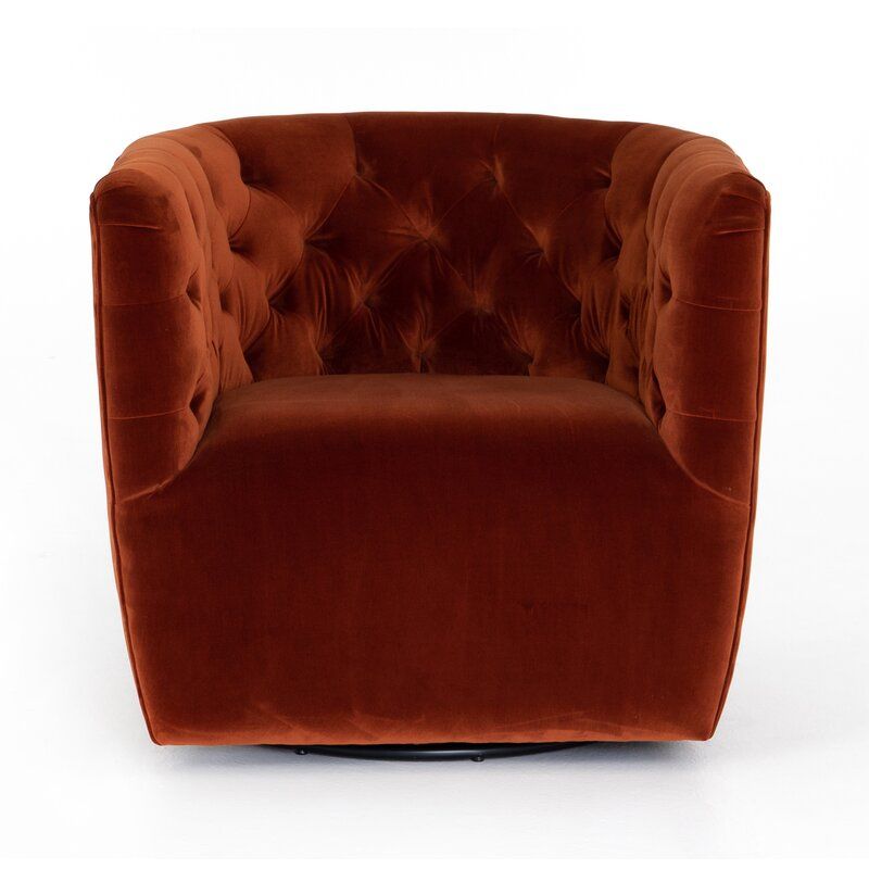 Owasa Tufted Polyester Swivel Barrel Chair thumbnail 3
