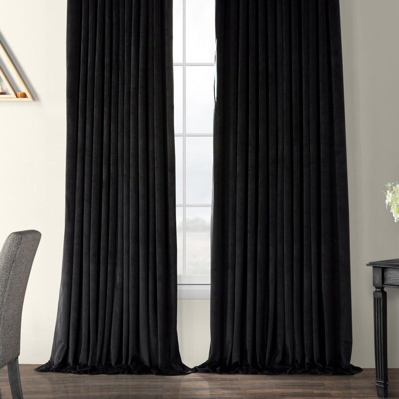 Signature Blackout Double Wide Velvet Rod Pocket Single Curtain Panel thumbnail 3