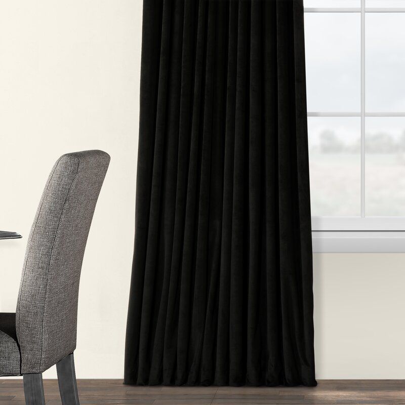 Signature Blackout Double Wide Velvet Rod Pocket Single Curtain Panel thumbnail 4