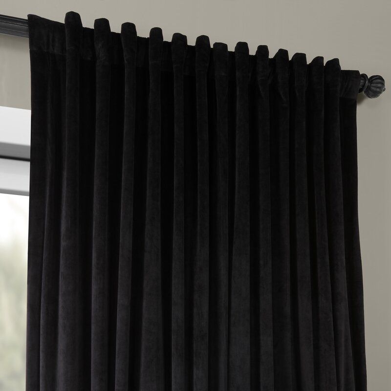 Signature Blackout Double Wide Velvet Rod Pocket Single Curtain Panel thumbnail 5