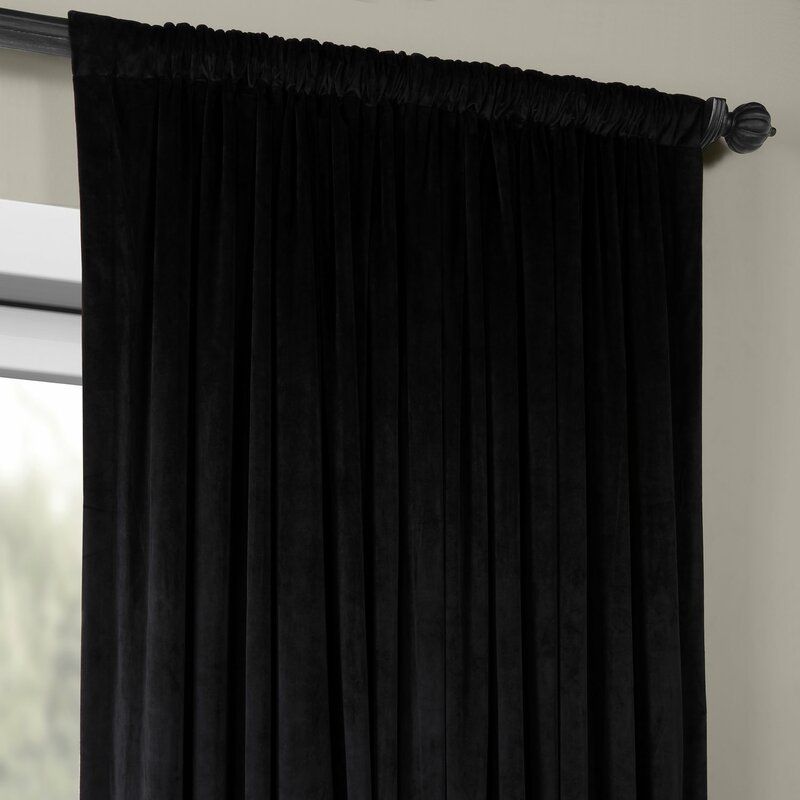 Signature Blackout Double Wide Velvet Rod Pocket Single Curtain Panel thumbnail 6