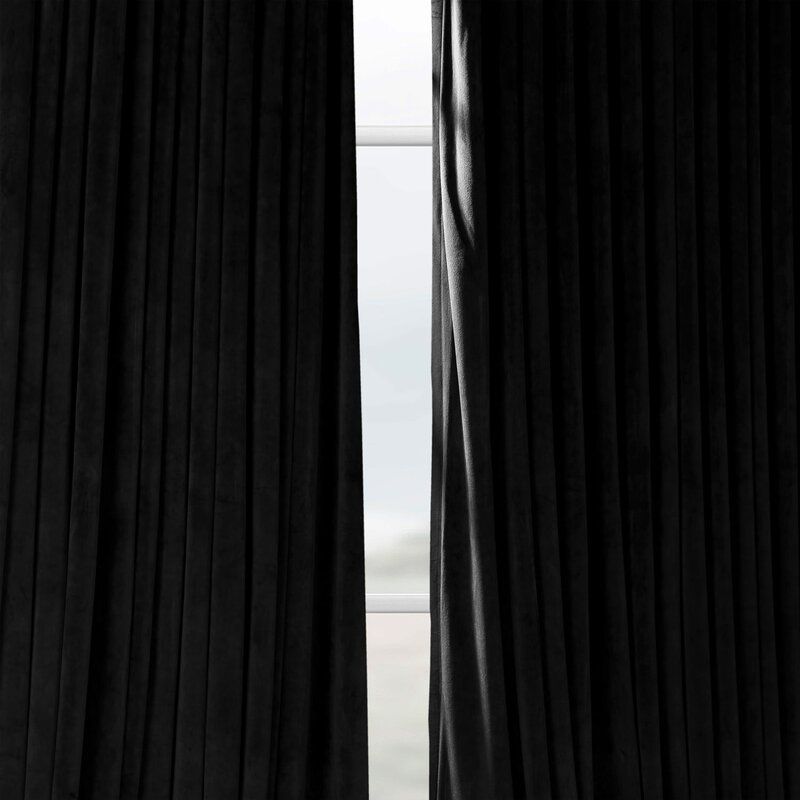 Signature Blackout Double Wide Velvet Rod Pocket Single Curtain Panel thumbnail 7