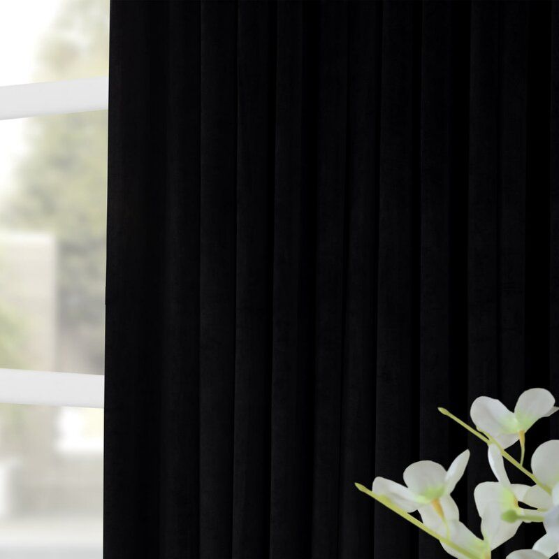 Signature Blackout Double Wide Velvet Rod Pocket Single Curtain Panel thumbnail 8