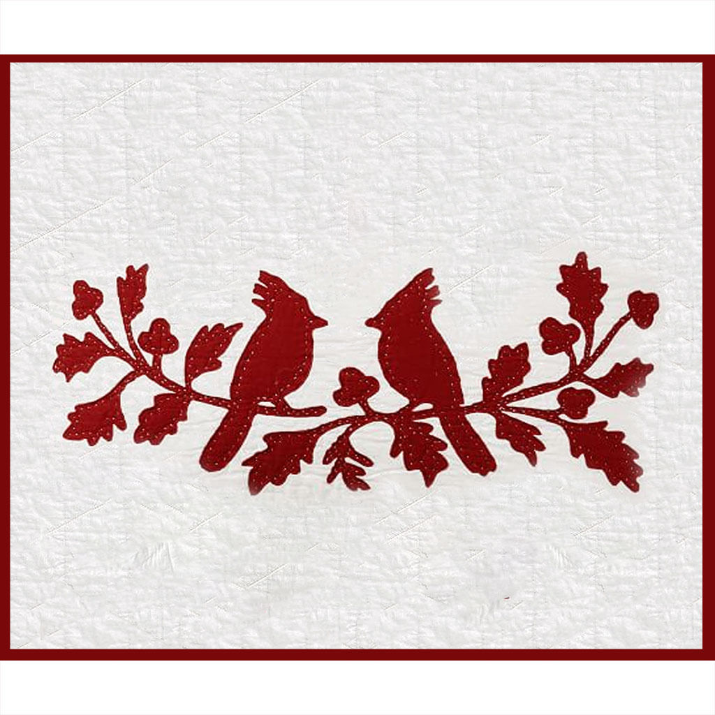 White/Red Clara Applique Quilted Sham Standard with insert thumbnail 5