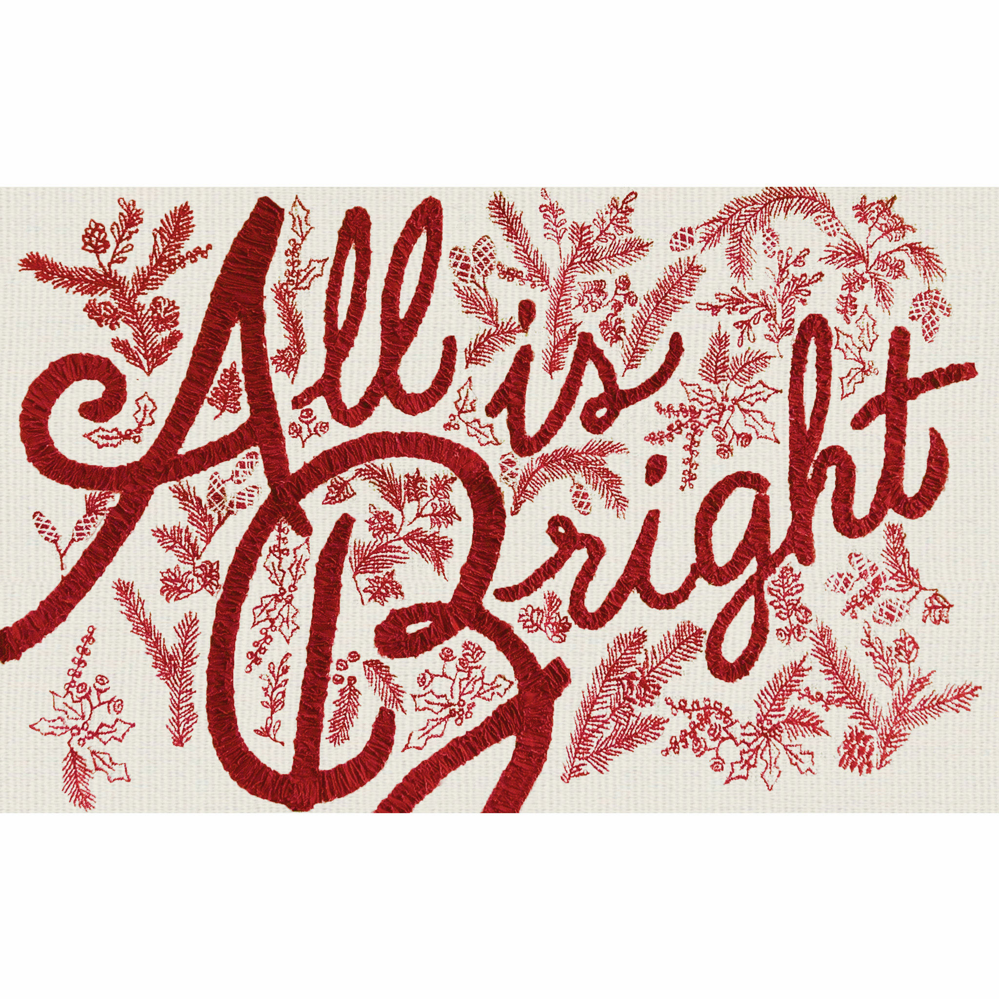 All is Bright Embroidered Lumbar Pillow Cover thumbnail 4