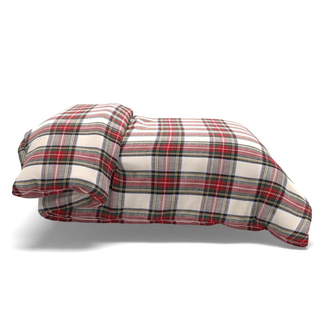 Red Stewart Plaid Cotton Duvet Cover  King thumbnail 2