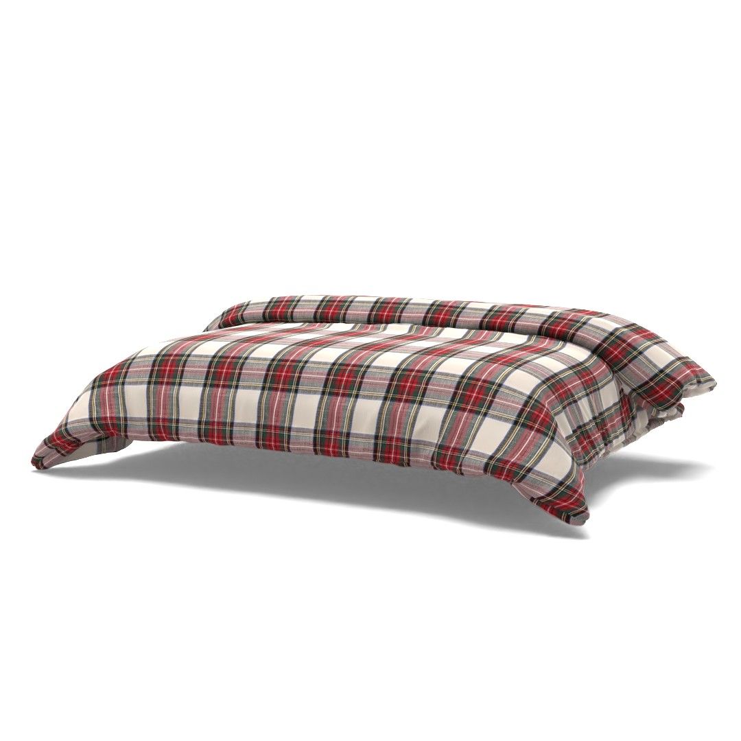 Red Stewart Plaid Cotton Duvet Cover  King thumbnail 3