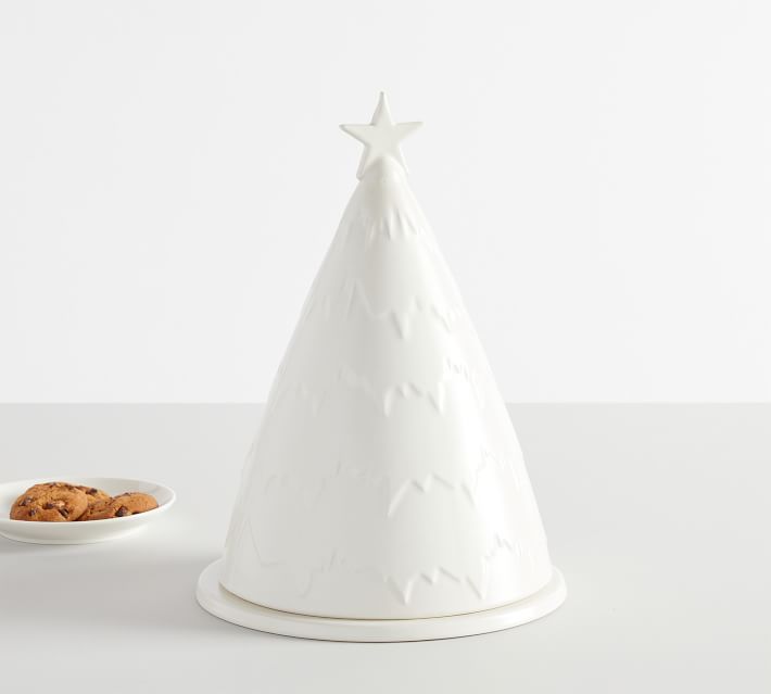 Holiday Christmas Tree Shaped Stoneware Cookie Jar thumbnail 2
