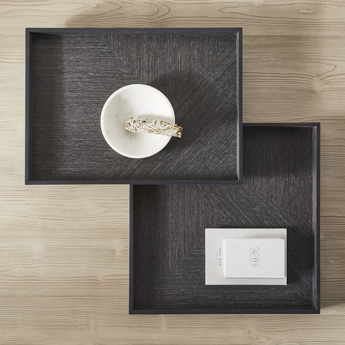 Modern Marquetry Trays - Black thumbnail 3