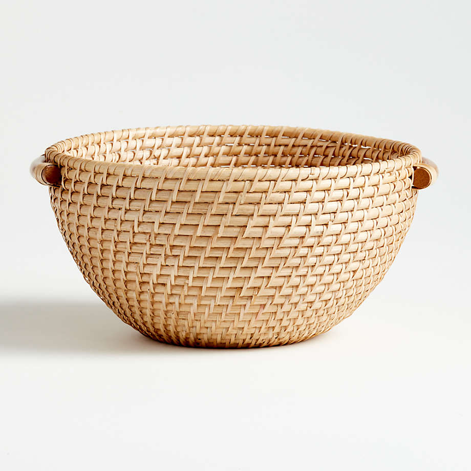 Artesia Natural Rattan Bowl with Handles thumbnail 2