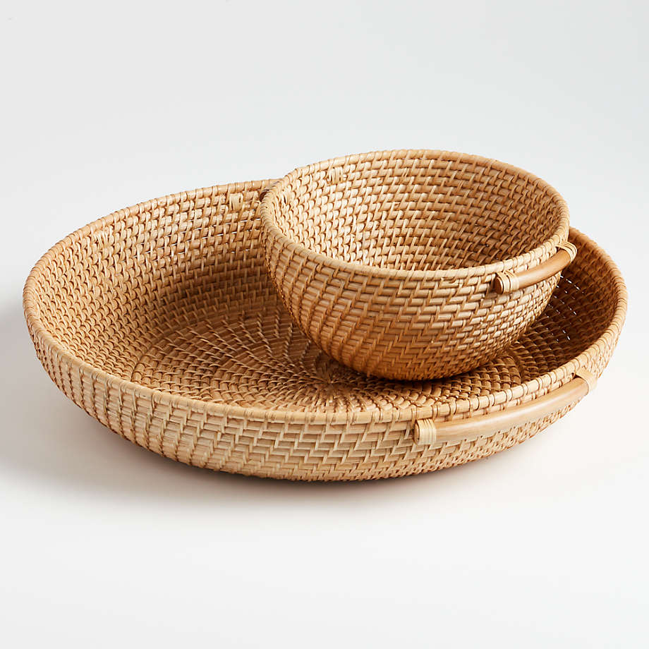 Artesia Natural Rattan Bowl with Handles thumbnail 4