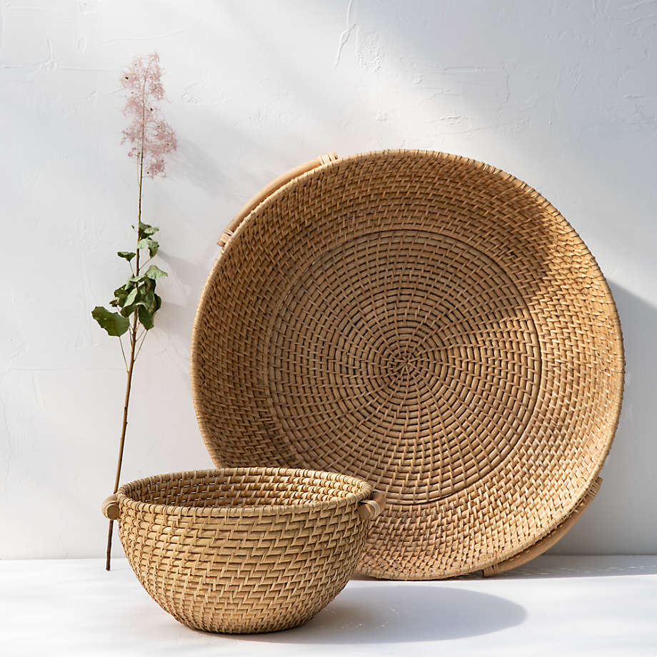 Artesia Natural Rattan Bowl with Handles thumbnail 5