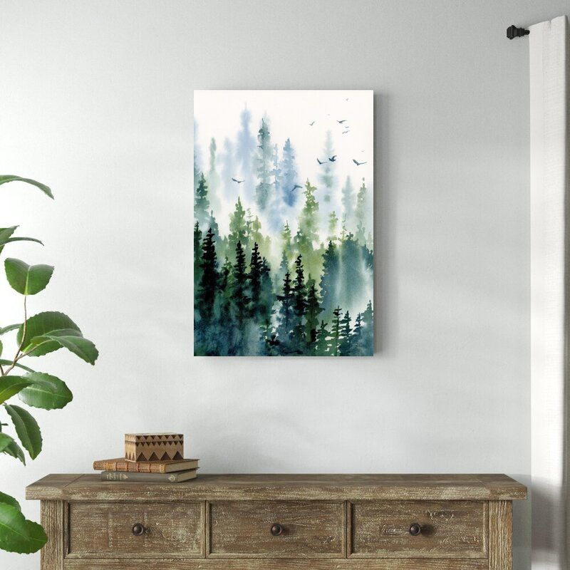 Treeline Wrapped Canvas Painting Unframe thumbnail 2