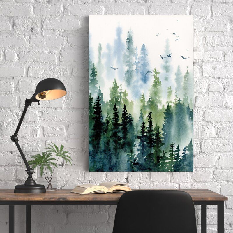 Treeline Wrapped Canvas Painting Unframe thumbnail 3