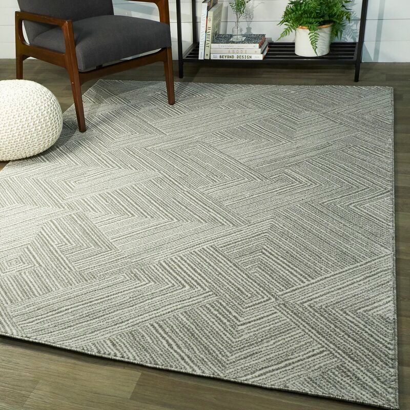 Rectangle Streetsboro Abstract Olive Area Rug 7'10" x 10' thumbnail 2