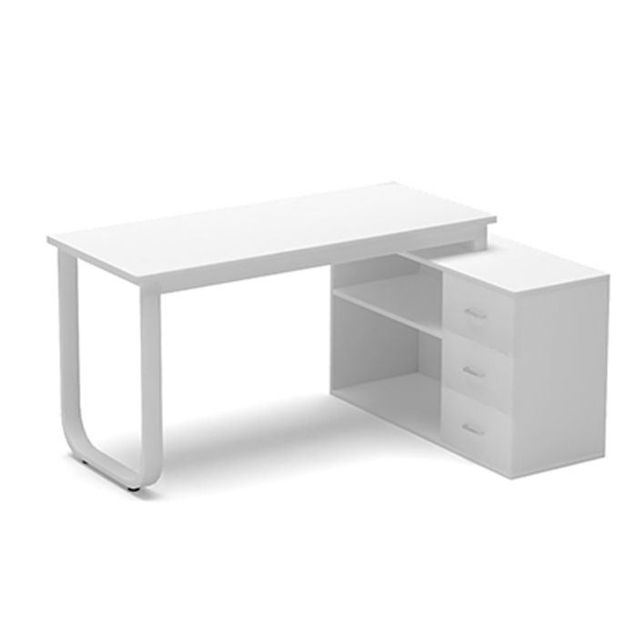 L Shaped Desk With Storage Shelf thumbnail 2