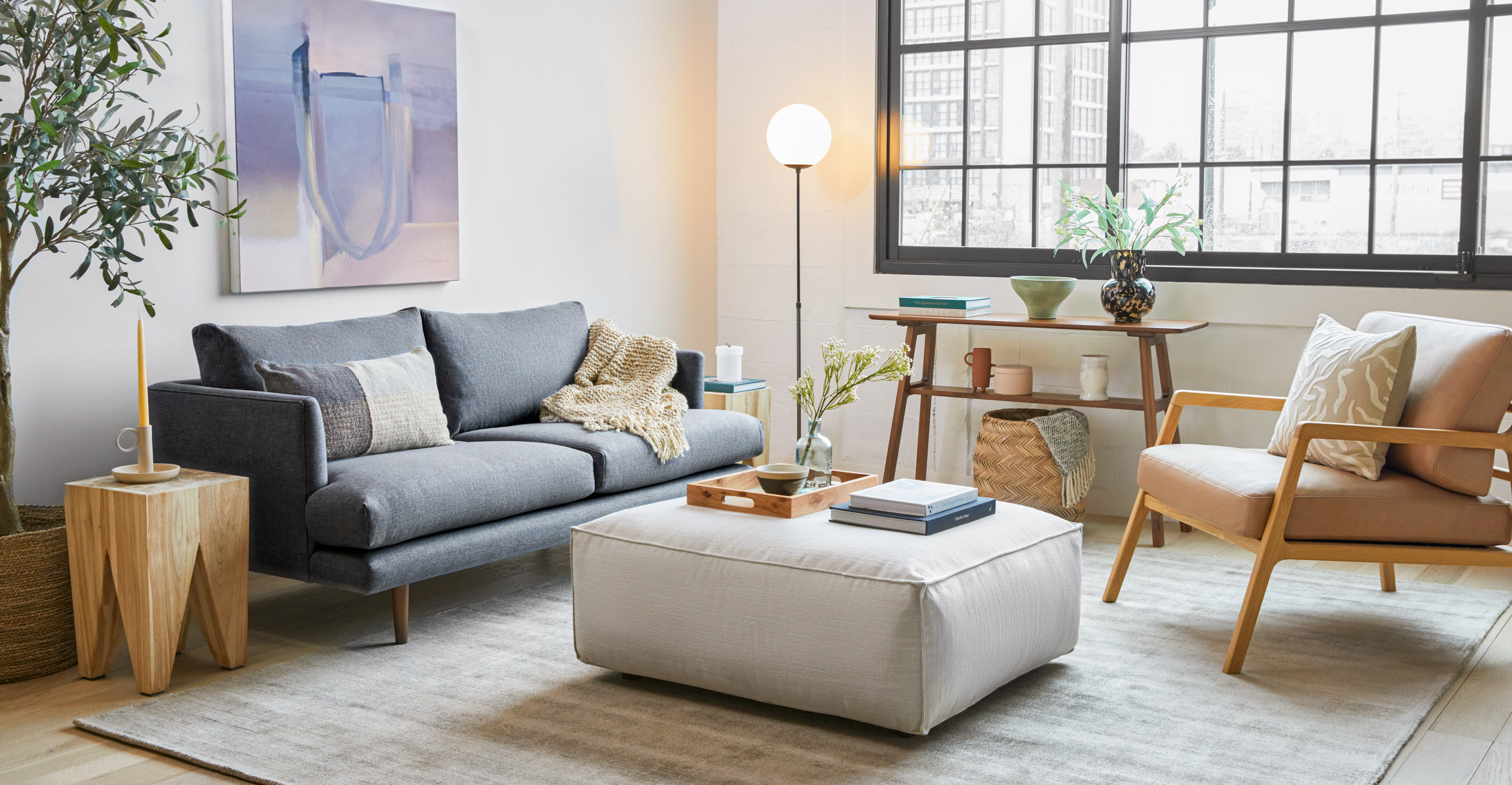 Solae Chill White Ottoman thumbnail 4