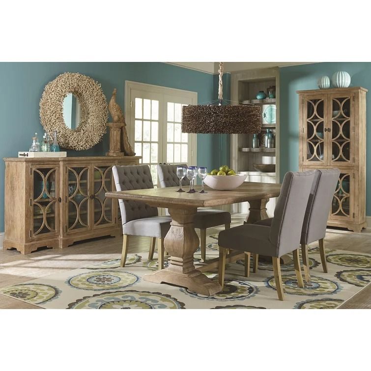 Katharine Mango Solid Wood Trestle Dining Table thumbnail 2