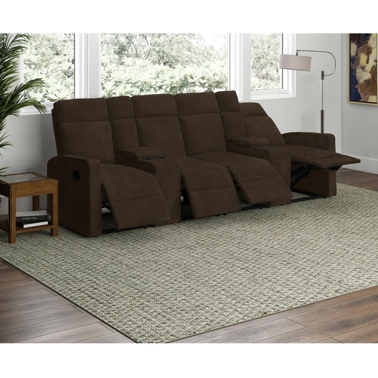 Bowne Wide Home Theater Seating with Cup Holder Chocolate Brown thumbnail 2