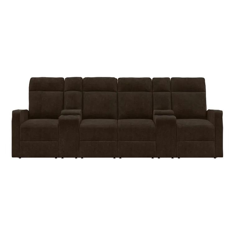 Bowne Wide Home Theater Seating with Cup Holder Chocolate Brown thumbnail 3