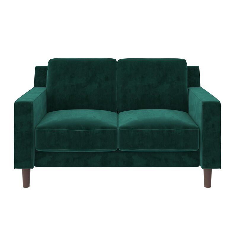 Charrissa Velvet Square Arm Loveseat thumbnail 3