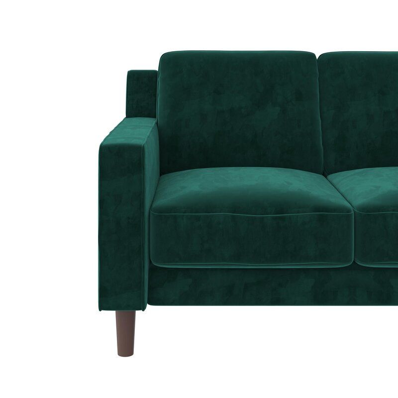 Charrissa Velvet Square Arm Loveseat thumbnail 5