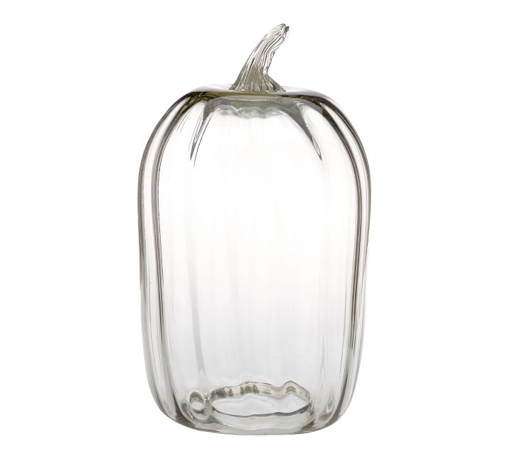 Recycled Glass Pumpkin Cloche Clear Extra Large  thumbnail 2