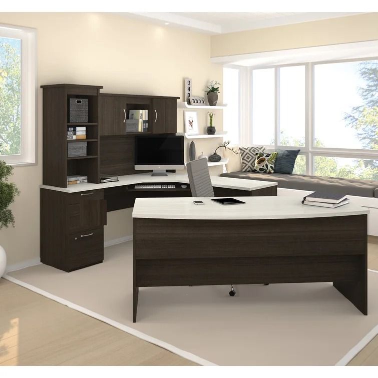 Moreauville Reversible U shaped Desk with Hutch thumbnail 2
