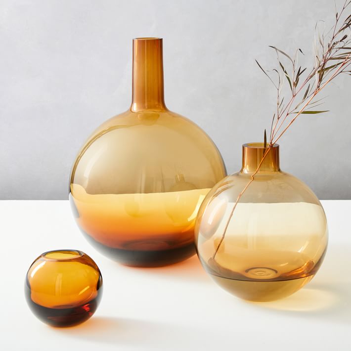 Foundations Glass Tapered Vase Golden Oak  thumbnail 2