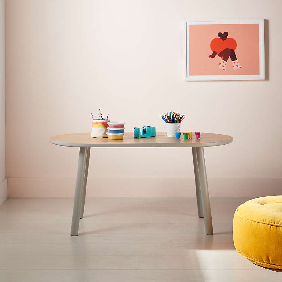 Rue Adjustable Grey Wood Kids Table with 30" Legs thumbnail 2