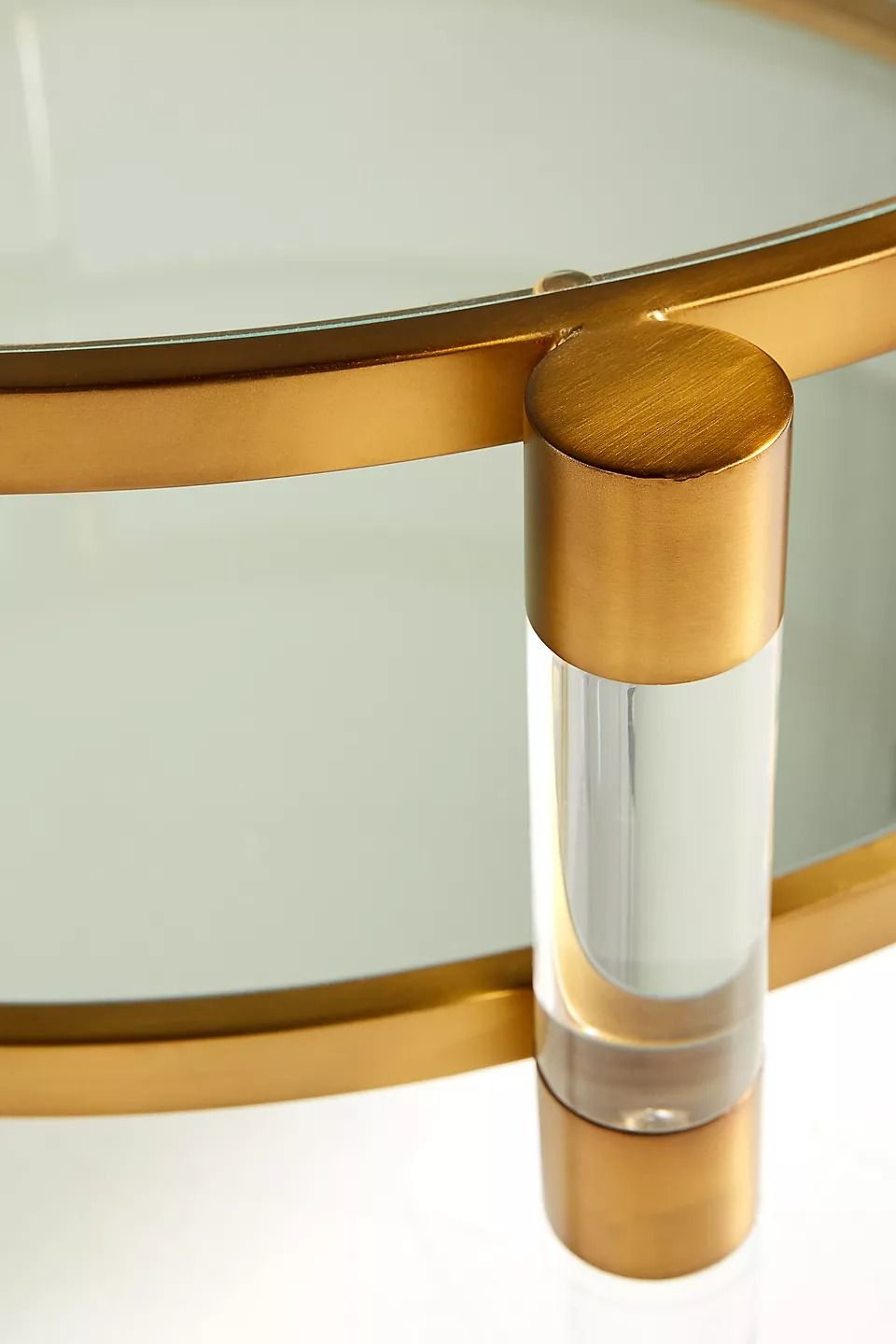 Oscarine Lucite Round Mirrored Coffee Table thumbnail 4