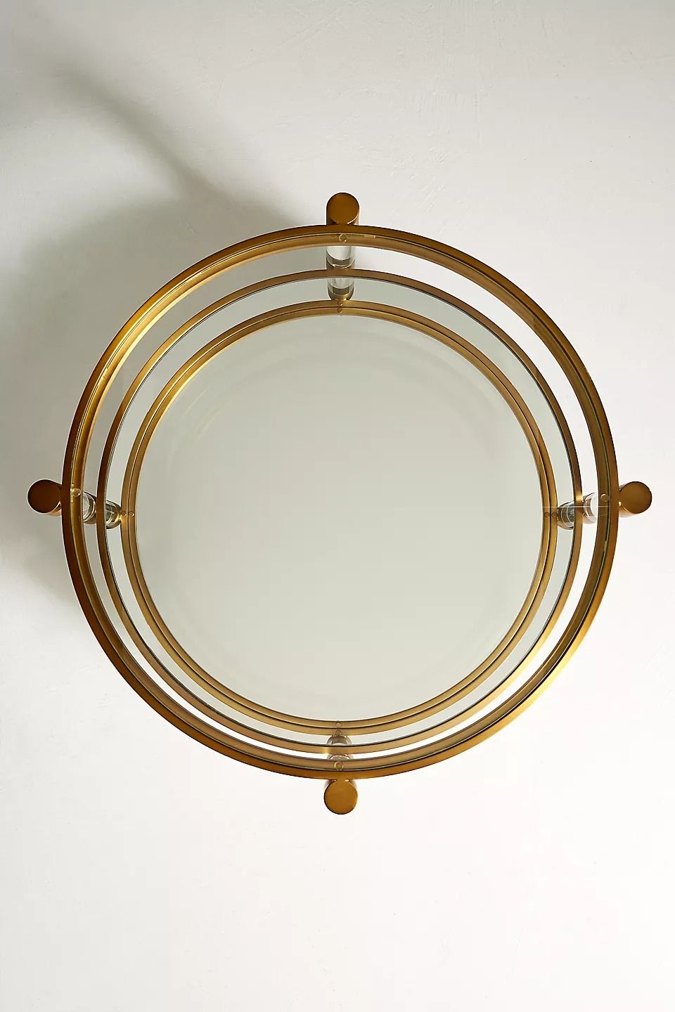 Oscarine Lucite Round Mirrored Coffee Table thumbnail 5