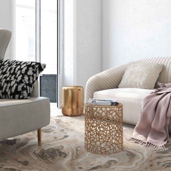 Mia Gold Side Table Stool thumbnail 2